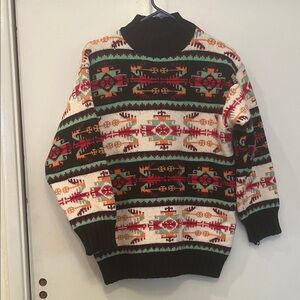 Kookai Italian Wool Blend Multicolor Patterned Sweater Medium